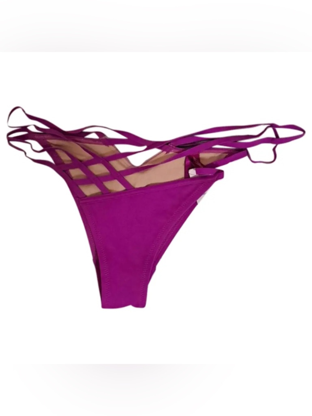 L'Agent by Agent Provocateur Melita Strappy Bikini Swim Bottom in magenta Size M